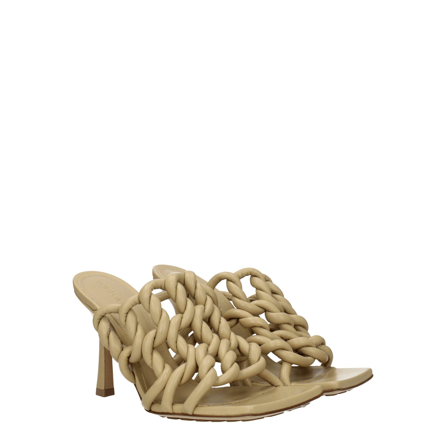 Bottega Veneta Women's Sandals in Leather Beige/Brown Sugar