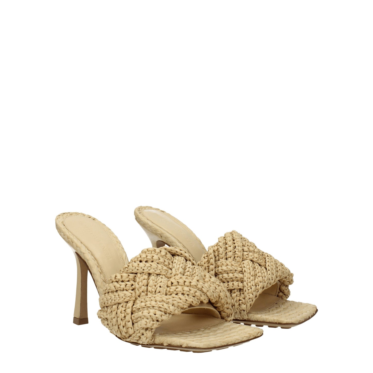 Bottega Veneta Women's Sandals in Raffia Beige/Brown Sugar