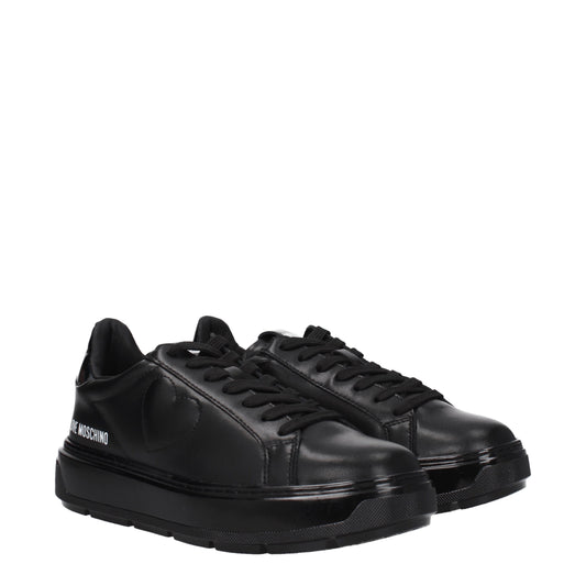 Love Moschino Women's Sneakers in Leather Black