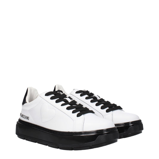 Love Moschino Women's Sneakers in Leather White/Black