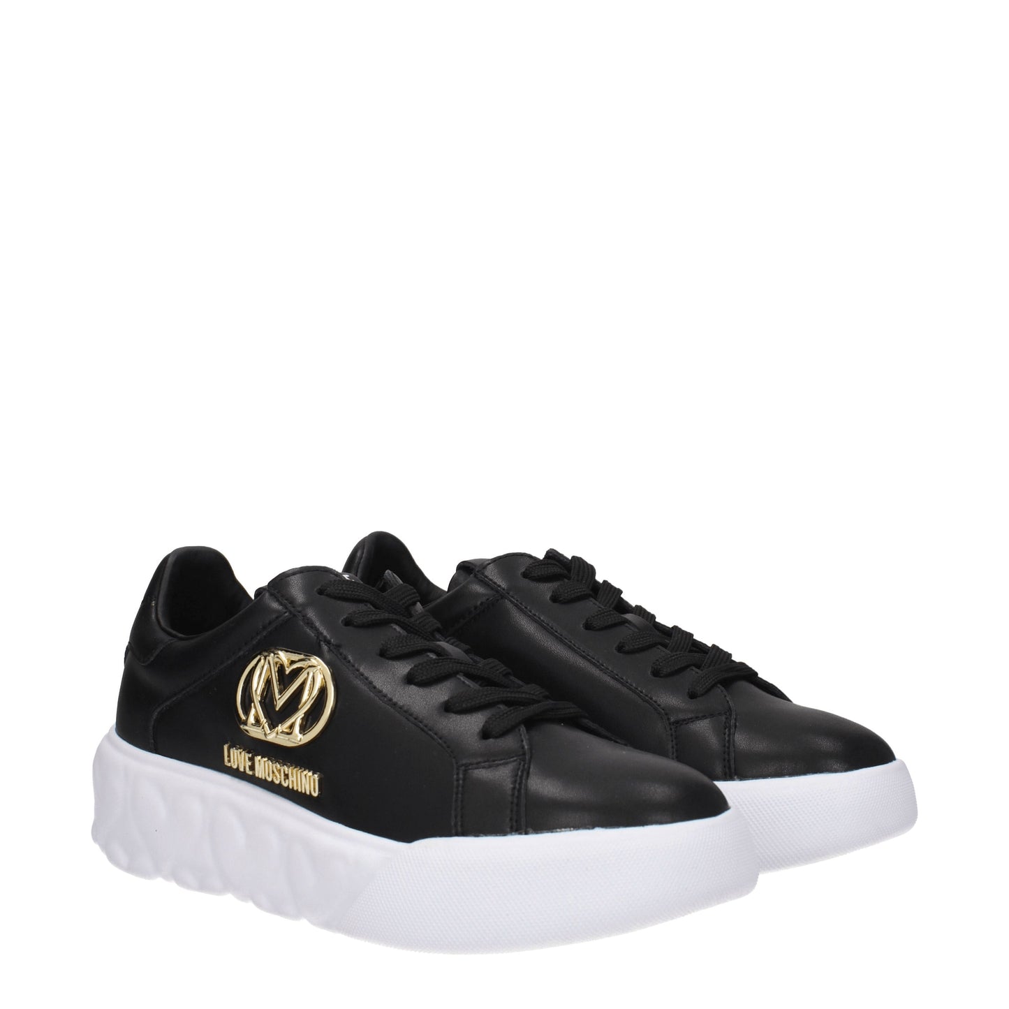 Love Moschino Women's Sneakers in Leather Black