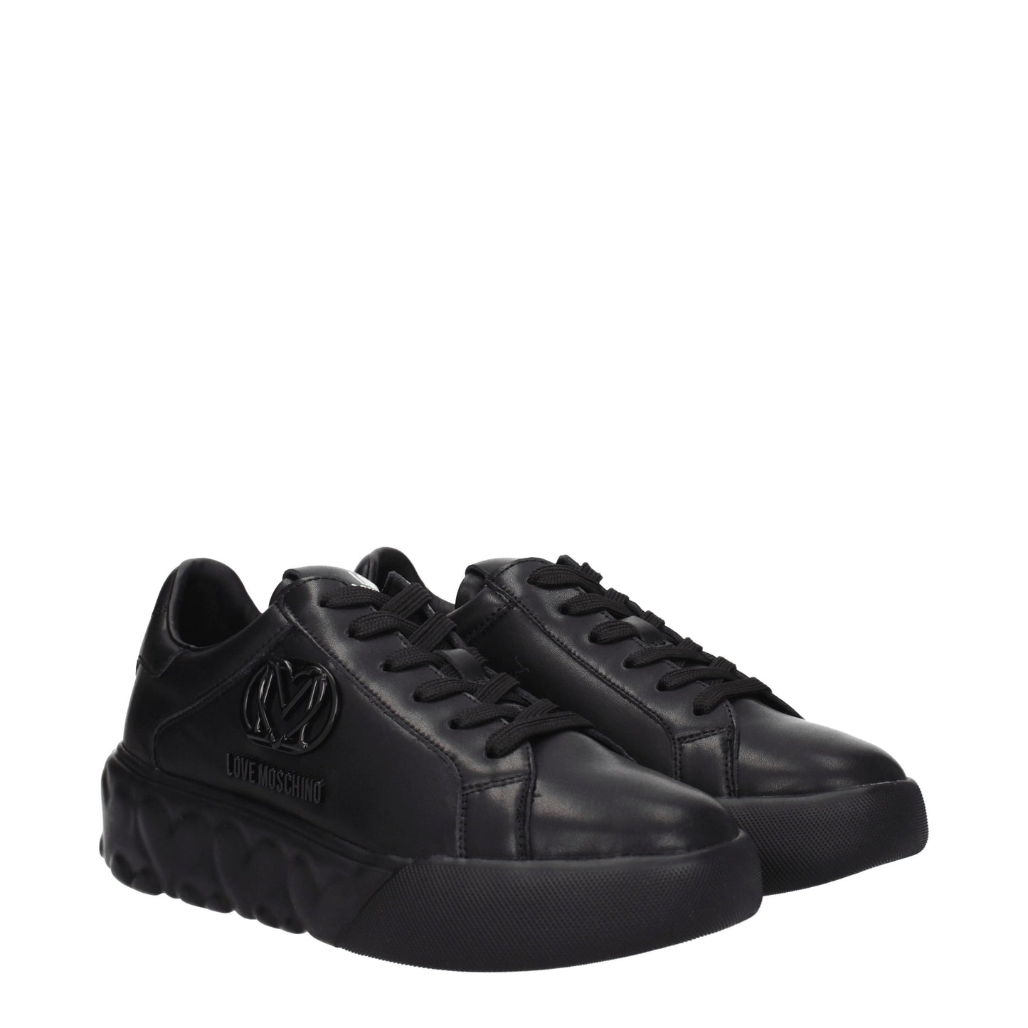 Love Moschino Women's Sneakers in Leather Black