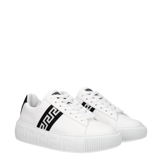 Versace Women's Sneakers in Leather White/Black