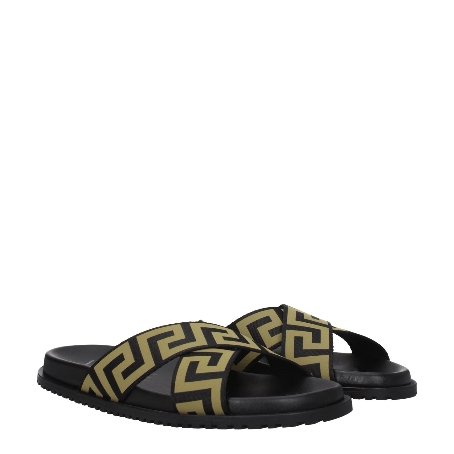 Versace Sandals & Slippers Men Fabric  Black/Gold