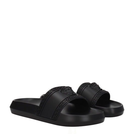 Versace Sandals & Slippers Men Rubber Black