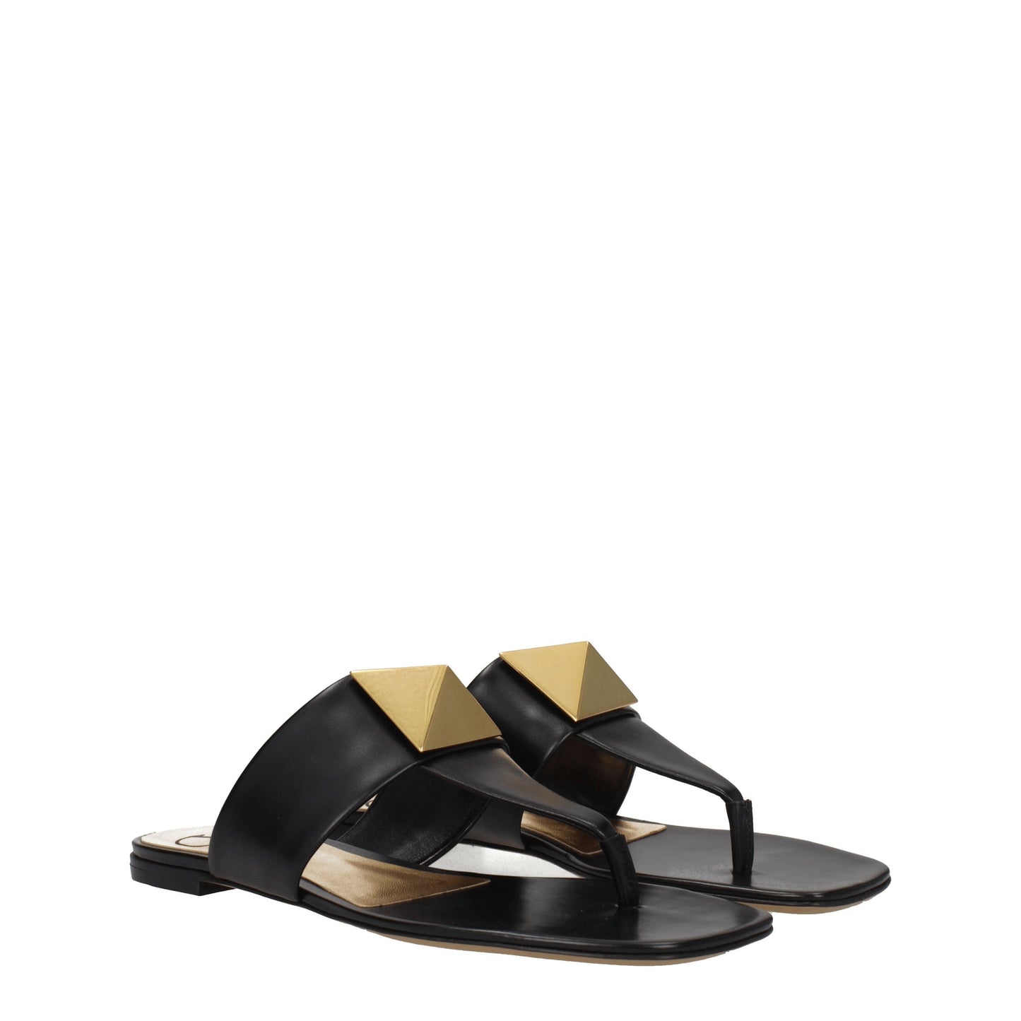 Valentino Garavani Women's Flip Flops in Leather Black