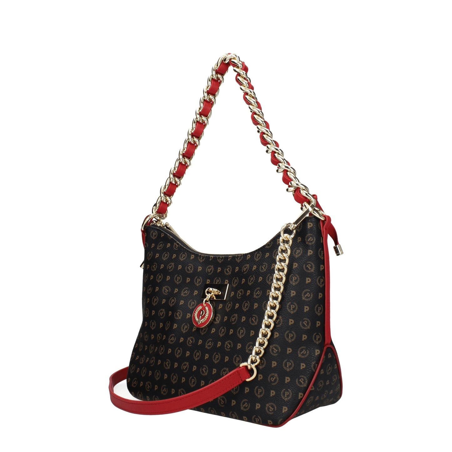 Pollini Shoulder Bags Women PVC Black/Lipstick