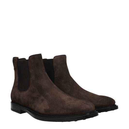 Tod's Men's Boots in Suede Brown/Dark Brown