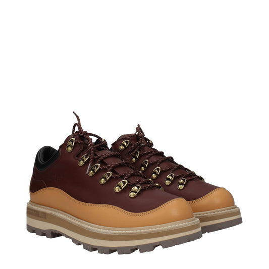 Moncler Men's Sneakers in Leather Brown