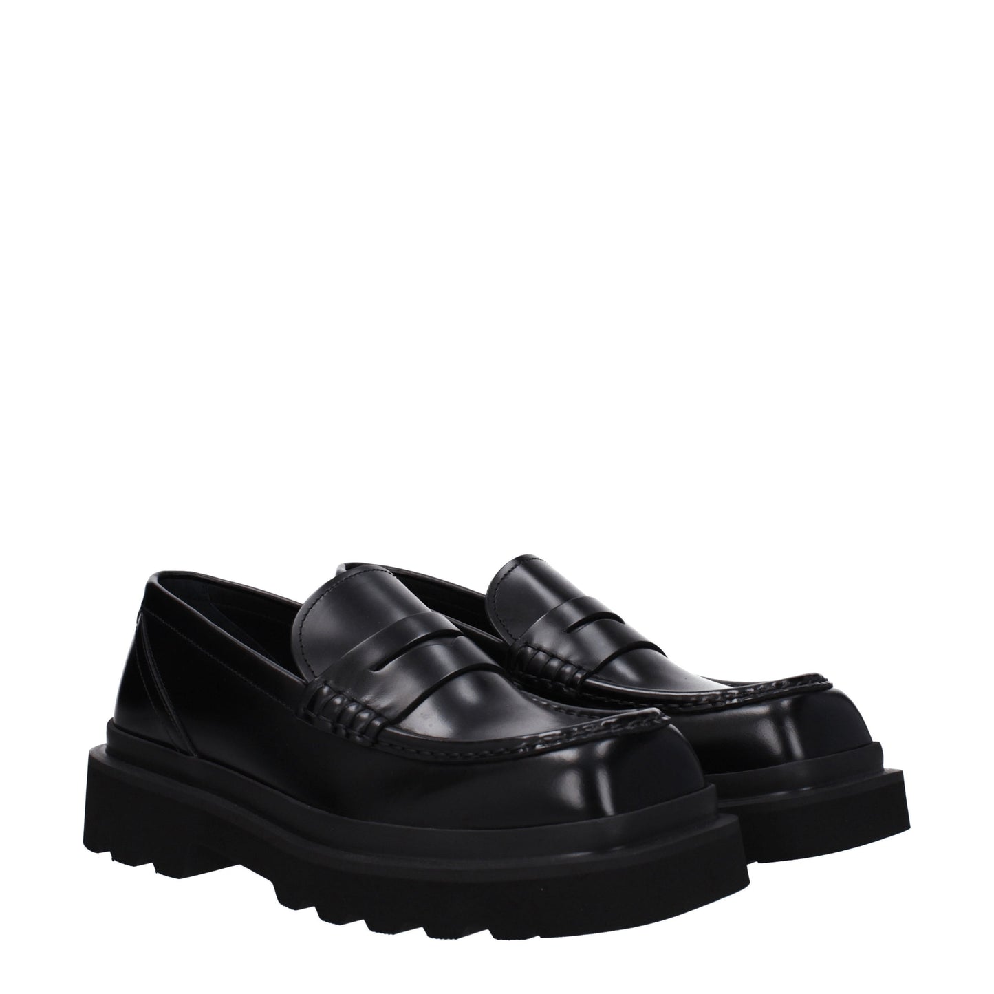 Dolce&Gabbana Men's Loafers in Leather Black