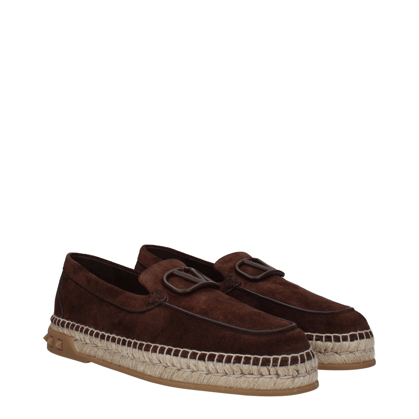 Valentino Garavani Men's Espadrilles in Suede Brown