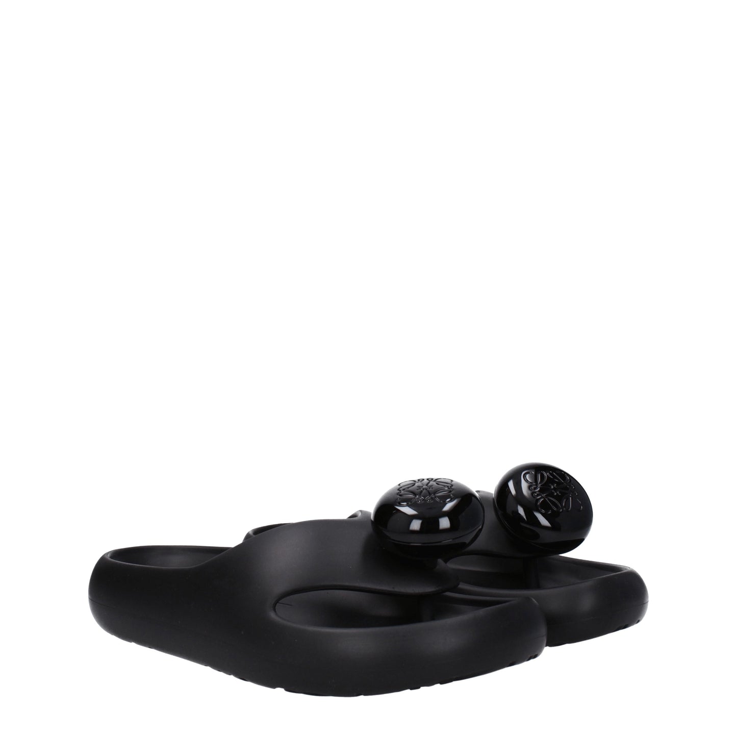 Loewe Women's Flip Flops in Rubber Black