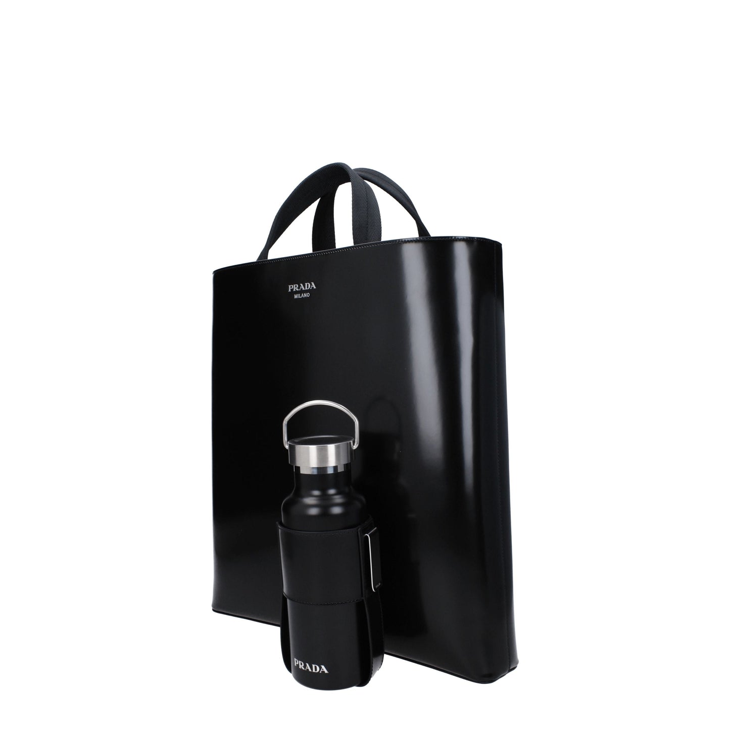 Prada Handbags Men Leather Black