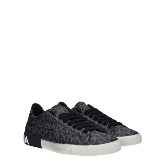 Dolce&Gabbana Men's Sneakers in Fabric  Black/Grey