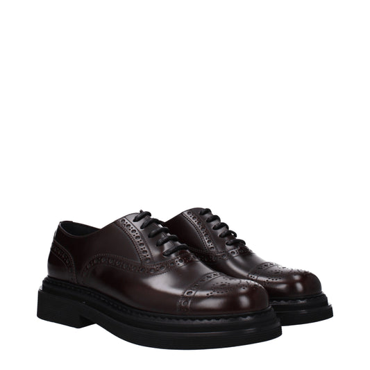 Dolce&Gabbana Men's Lace ups in Leather Brown/Dark Brown