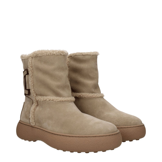 Tod's Women's Boots in Suede Beige