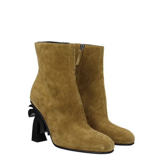 Palm Angels Women's Boots in Suede Brown/Camel