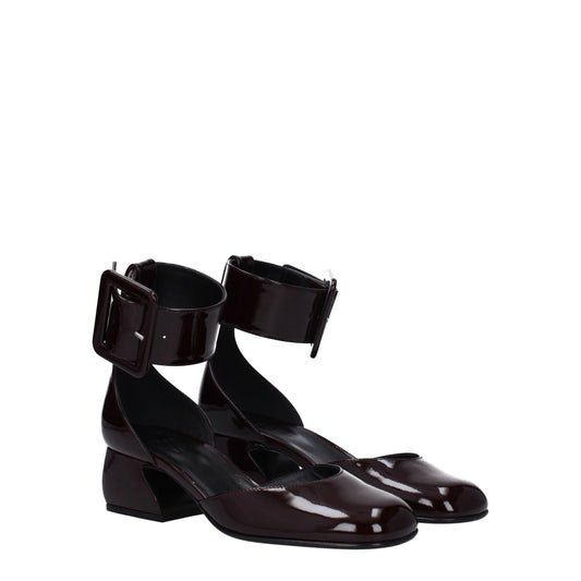 Sergio Rossi Women's Sandals in Patent Leather Red/Wine