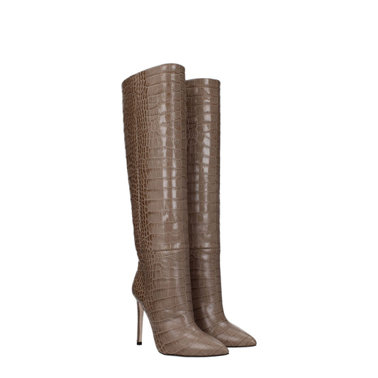 Paris Texas Women's Boots in Leather Beige/Taupe