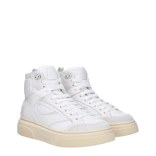 Salvatore Ferragamo Men's Sneakers in Leather White