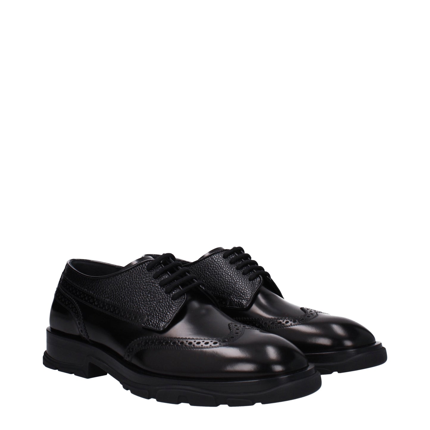 Alexander McQueen Men's Lace ups in Leather Black