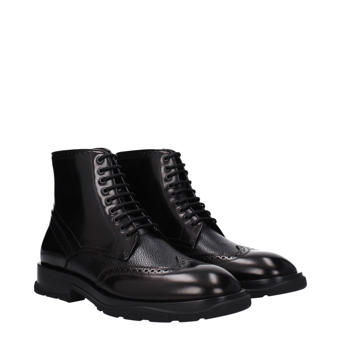 Alexander McQueen Men's Boots in Leather Black