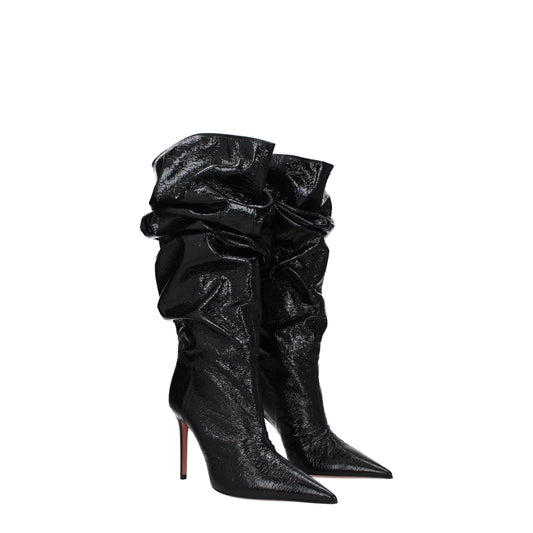 Amina Muaddi Women's Boots in Leather Black