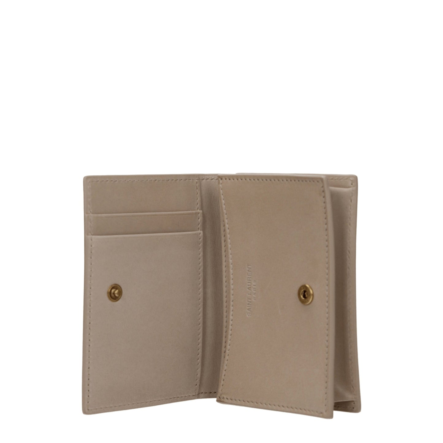 Saint Laurent Document Holders Women Leather Beige