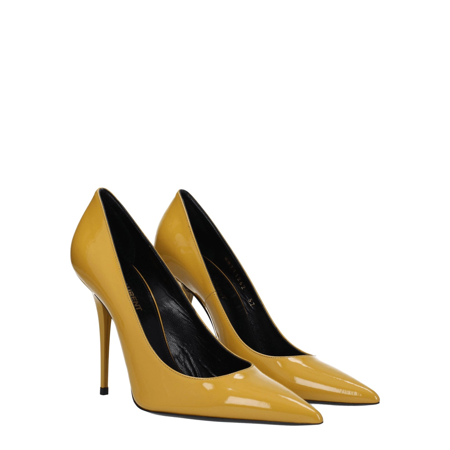 Saint Laurent Women's Pumps in Patent Leather Yellow/Antique Yellow