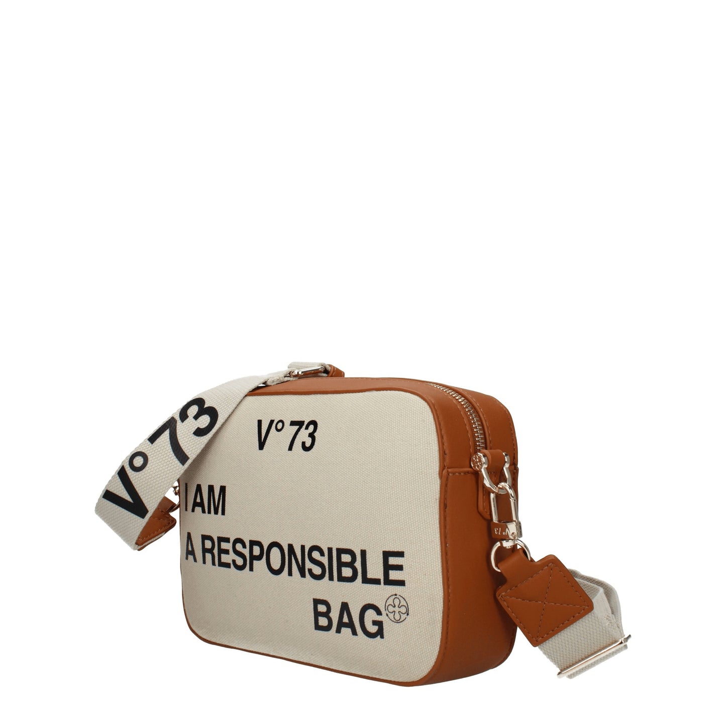 V°73 Crossbody Bags Women Polyester Beige/Leather