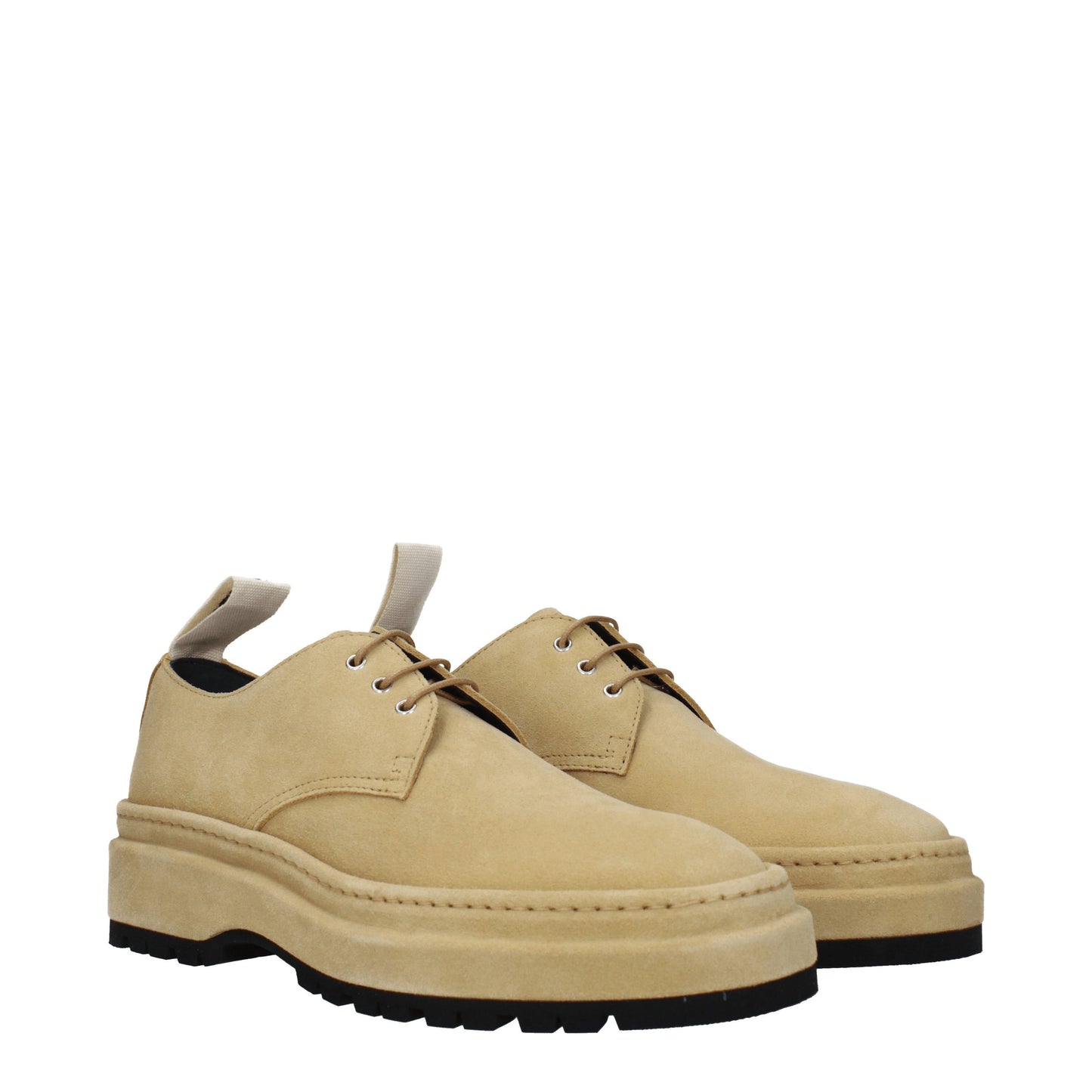 Jacquemus Men's Lace ups in Suede Beige/Light Beige