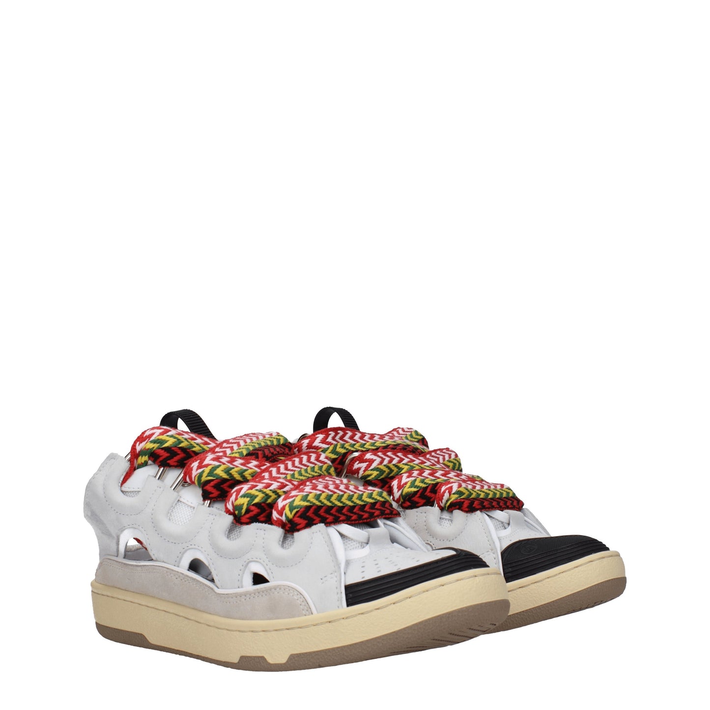 Lanvin Men's Sneakers in Suede Gray/Multicolor