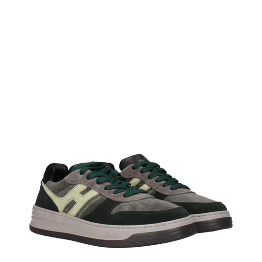 Hogan Men's Sneakers in Suede Green/Grey