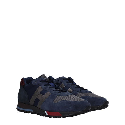 Hogan Men's Sneakers in Suede Blue/Grey