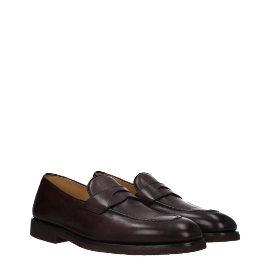 Brunello Cucinelli Men's Loafers in Leather Brown