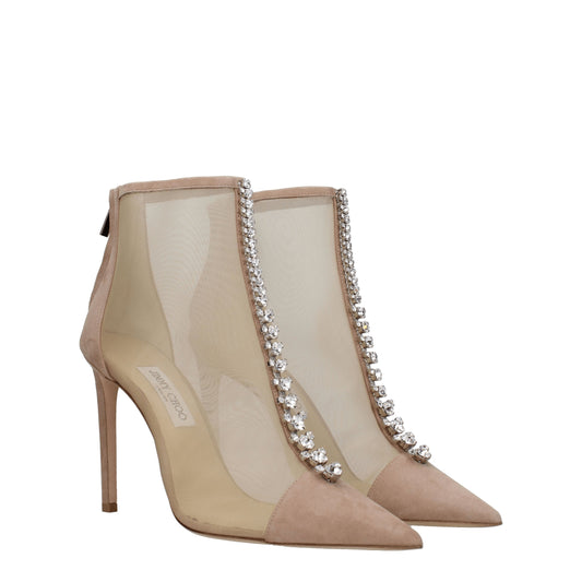 Jimmy Choo Women's Boots in Fabric  Beige/Nude Pink