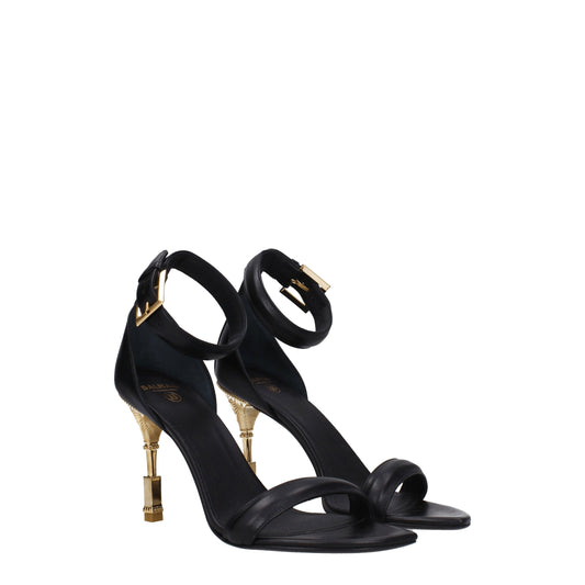 Balmain Women's Sandals in Leather Black