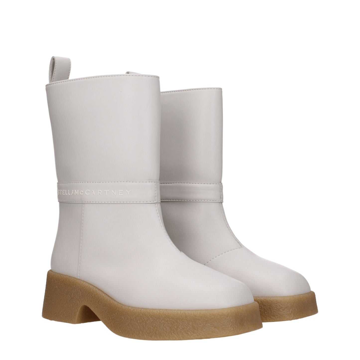 Stella McCartney Women's Boots in Eco Leather Beige/Milk