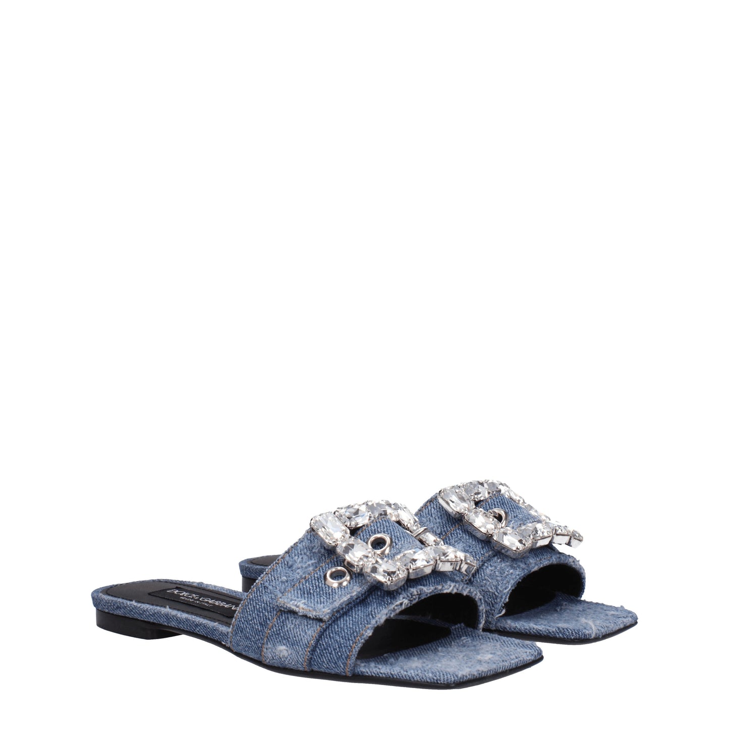 Dolce&Gabbana Women's Sandals & Slippers in Fabric  Blue/Denim