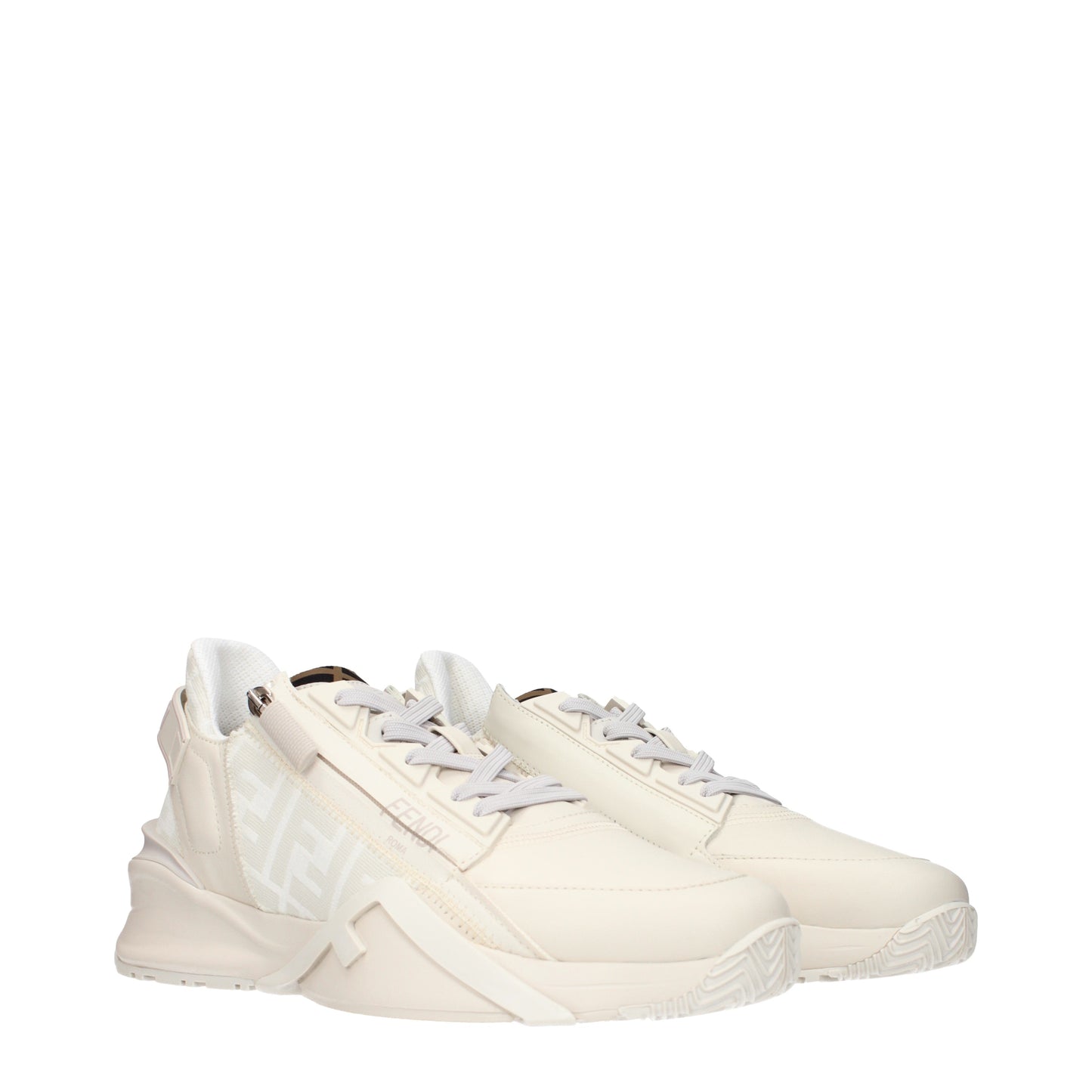 Fendi Sneakers Men Leather Beige