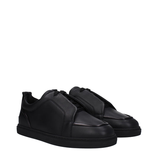 Louboutin Men's Sneakers in Leather Black