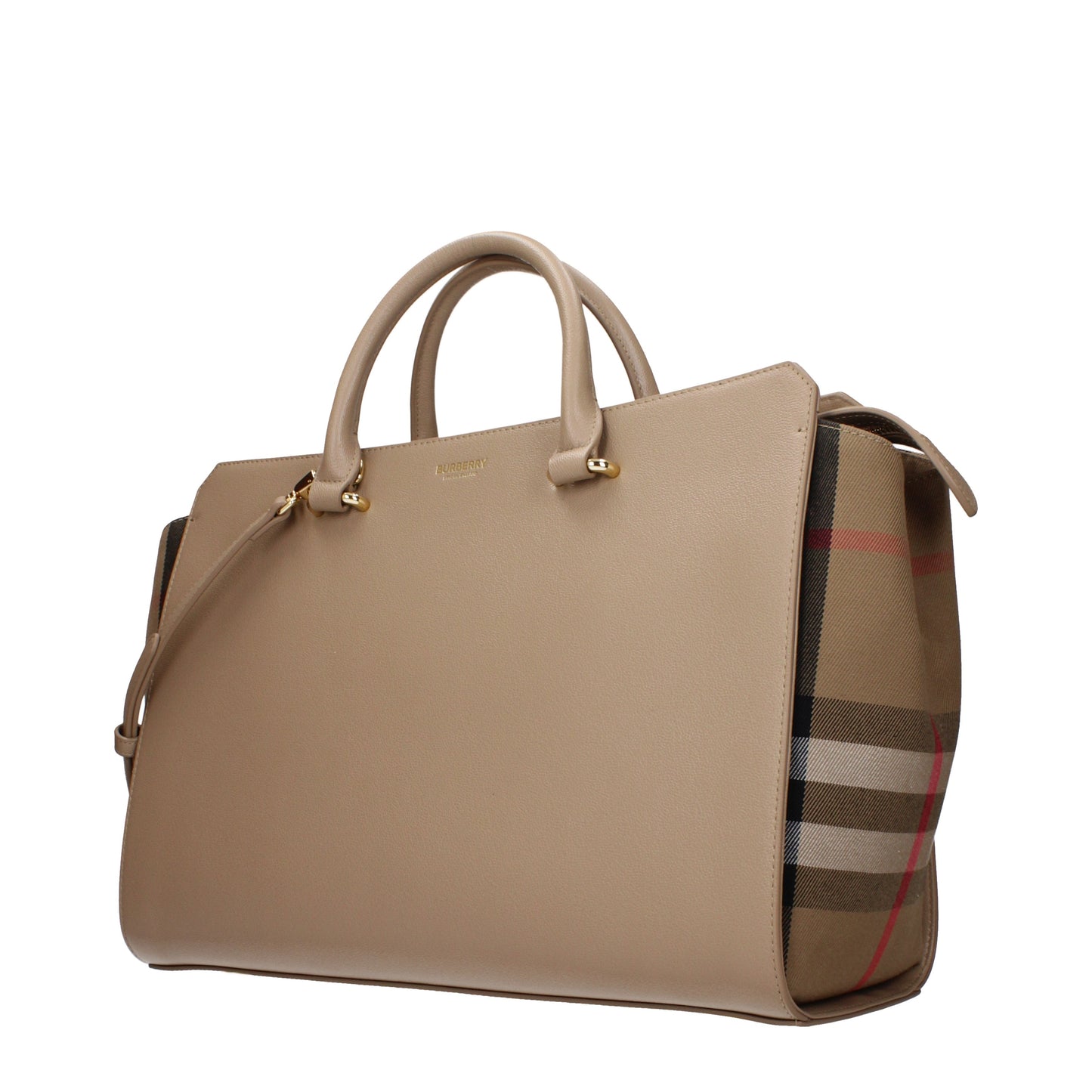 Burberry Handbags Women Leather Beige/Chestnut