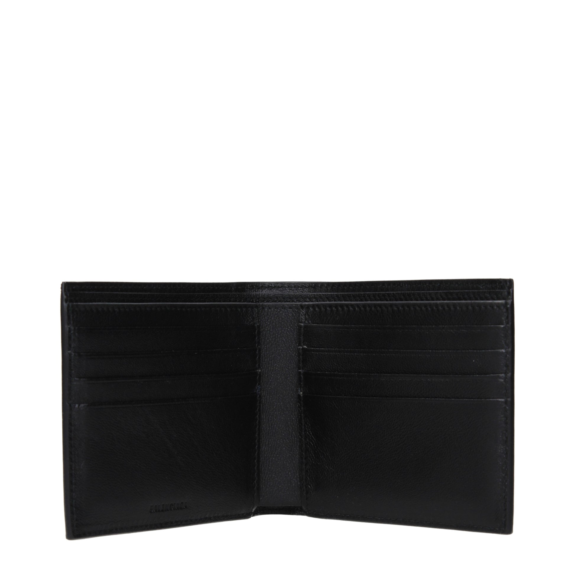 Balenciaga Wallets Men Leather Black