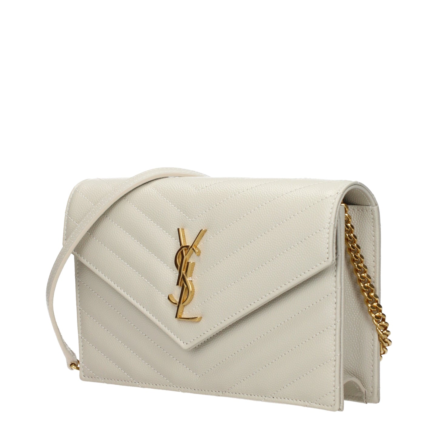 Saint Laurent Crossbody Bags Women Leather Beige/Light Cream