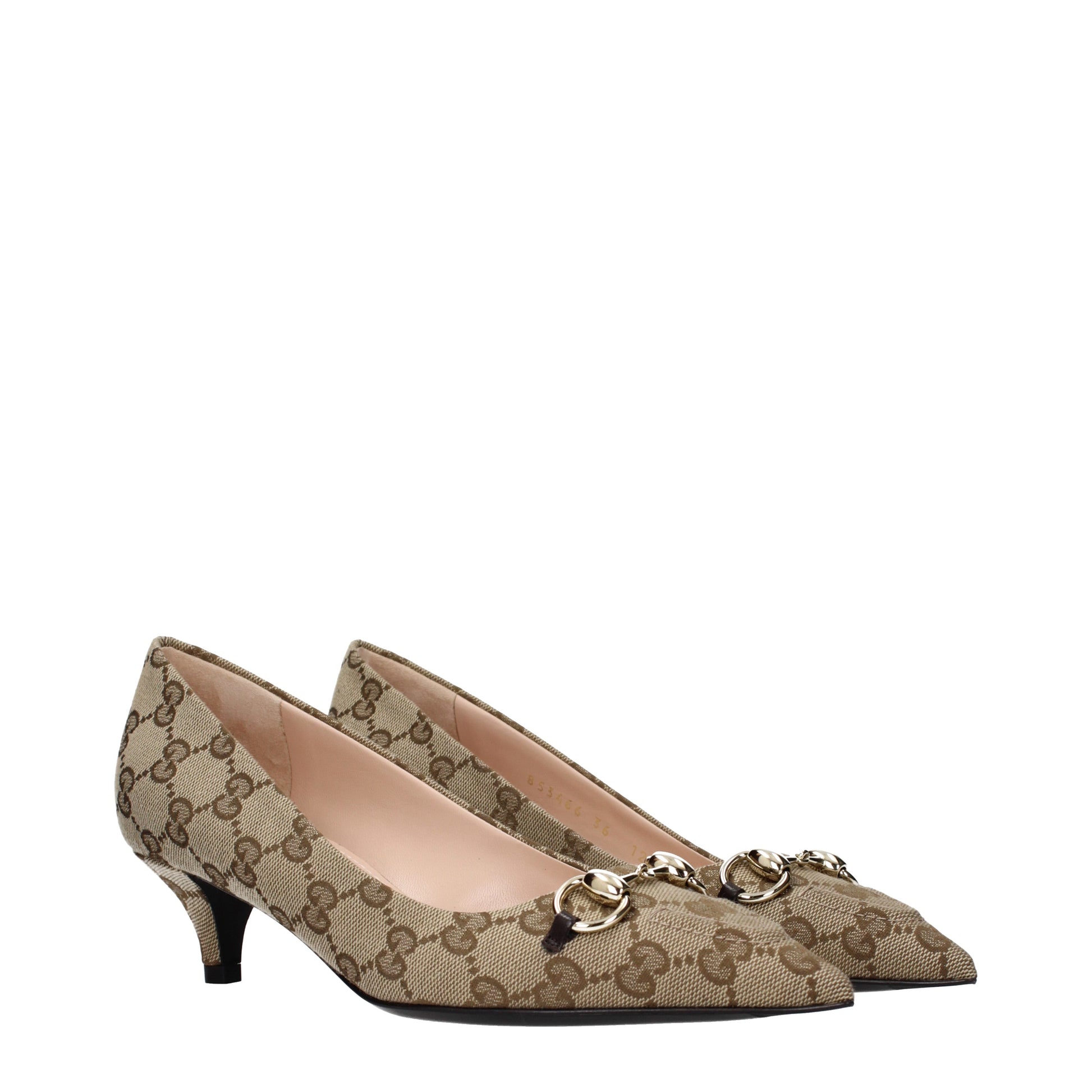 Gucci Pumps Women Fabric  Beige/Ebony