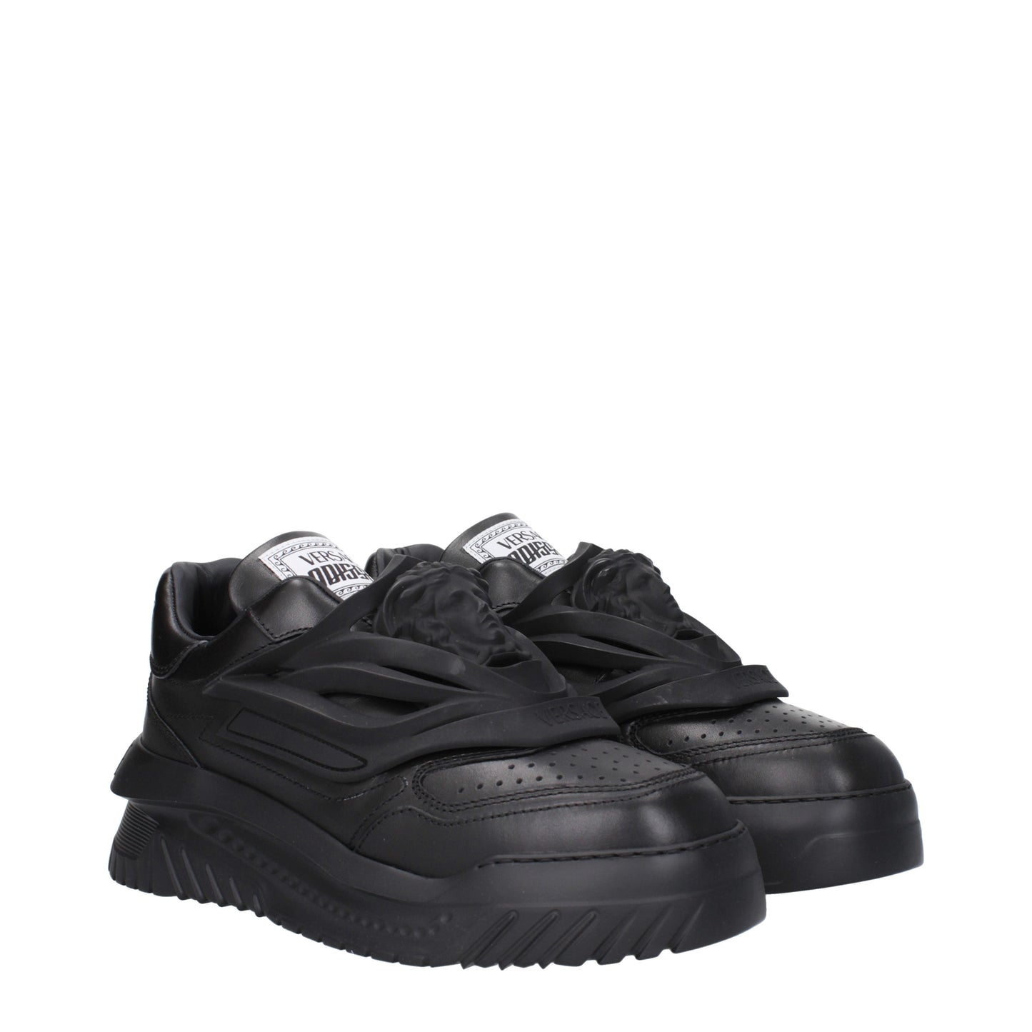 Versace Men's Sneakers in Leather Black