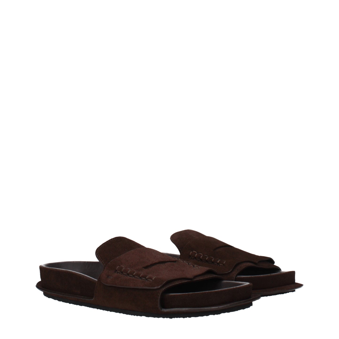 Jacquemus Slippers and Clogs Women Suede Brown/Dark Brown