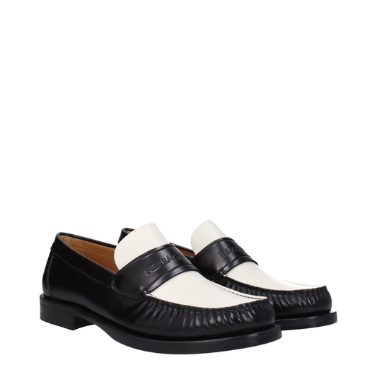 Salvatore Ferragamo Men's Loafers in Leather Black/Mascarpone