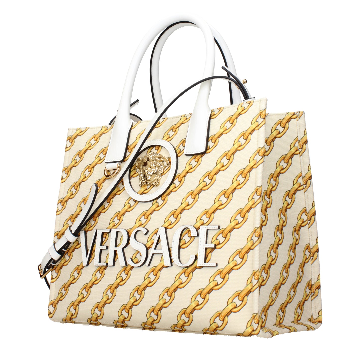 Versace Handbags Women Fabric  Beige/Porcelain