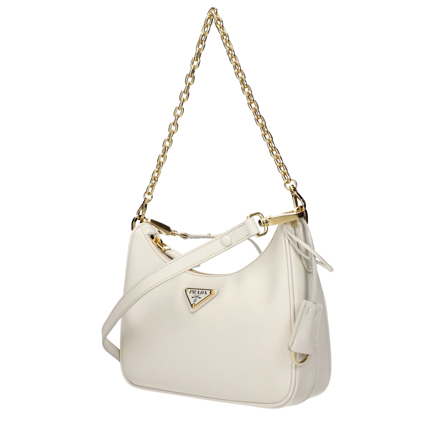 Prada Shoulder Bags Women Leather Beige/Talc